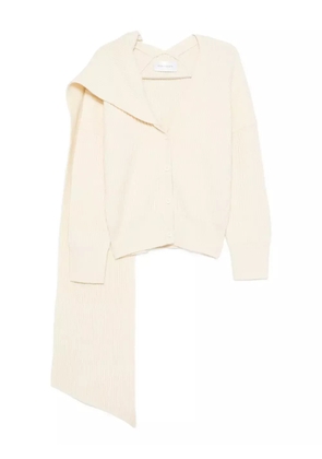 Christian Wijnants ribbed scarf-attached cardigan - Neutrals