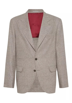 Brunello Cucinelli prince wales-pattern blazer - Brown
