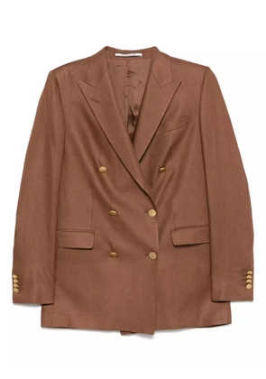 Tagliatore linen blazer - Brown