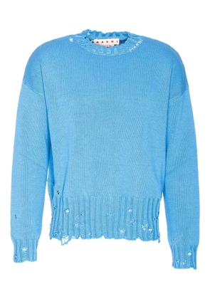 Marni distressed-effect jumper - Blue
