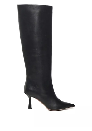 Giuliano Galiano 80mm pointed-toe calfskin boots - Black