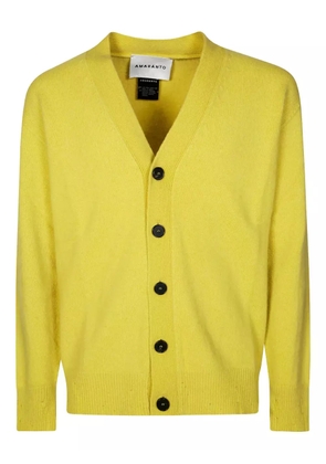 AMARÁNTO buttoned V-neck cardigan - Yellow