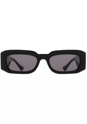 Gucci Eyewear logo-engraved rectangle-frame sunglasses - Black