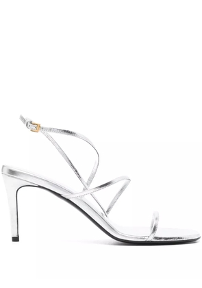 KHAITE 75mm metallic-effect sandals - Silver