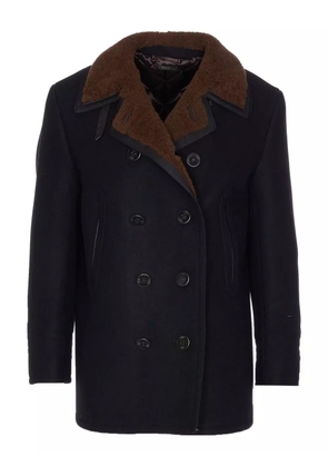 TOM FORD double-breasted shearling peacoat - Black