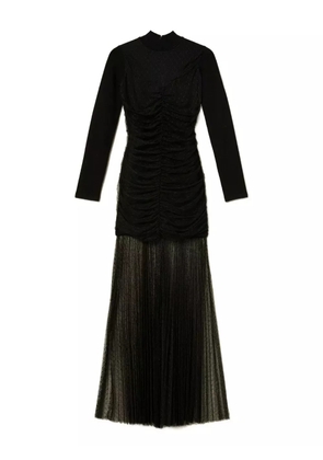 TWINSET pleated-tulle knitted dress - Black