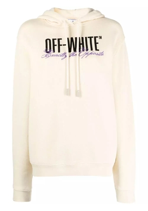 Off-White Big Logo Opposite-print hoodie - Neutrals