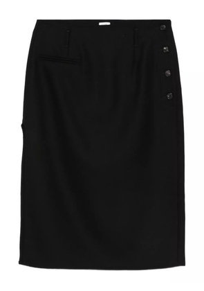 Covert belt-loops pencil skirt - Black