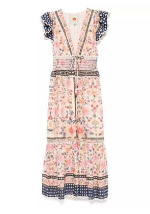 FARM Rio Superbloom midi dress - Neutrals