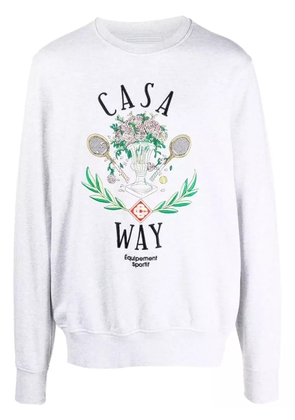 Casablanca logo-embroidered crew-neck sweatshirt - Grey