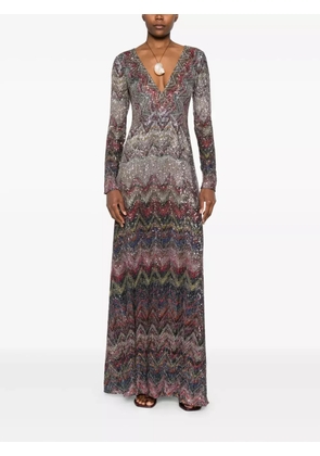 Missoni zigzag-woven midi dress - Neutrals
