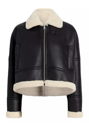 Proenza Schouler leather shearling-linen jacket - Black