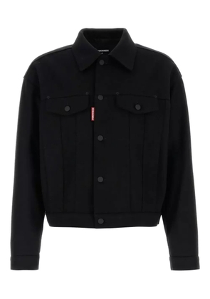 DSQUARED2 virgin wool-blend shirt jacket - Black