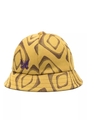 Needles abstract-print bucket hat - Yellow
