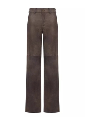Salvatore Santoro panelled leather trousers - Brown