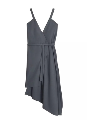 Ports 1961 asymmetric wrap midi dress - Grey