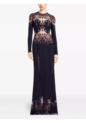 Elie Saab floral-embroidered maxi dress - Black