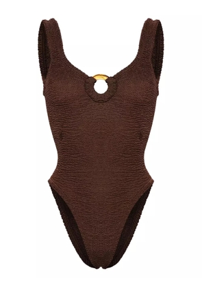 Hunza G Celine crinkled swimsuit - Brown