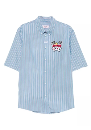 Martine Rose striped embroidered shirt - Blue