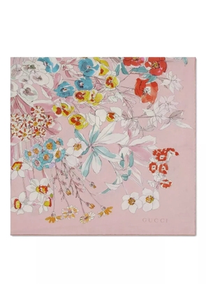 Gucci floral-print silk scarf - Pink