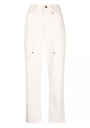 Brunello Cucinelli contrast-stitching straight-leg jeans - Neutrals