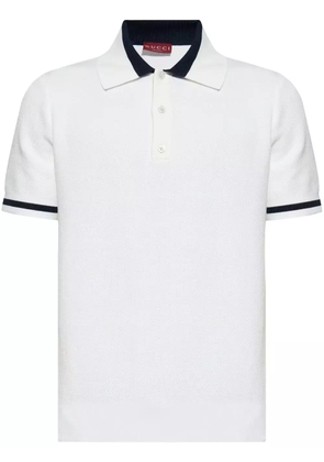 Gucci contrast-trim polo t-shirt - White