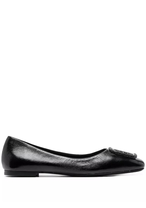 Tory Burch Gerogia Pavé leather ballerina shoes - Black