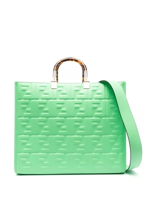 FENDI FF logo-embossed tote bag - Green