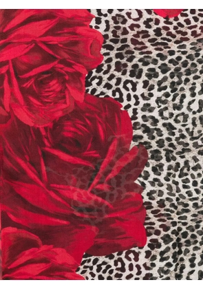 Blugirl floral animal-print scarf - Brown