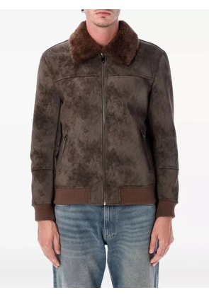 Sword leather bomber jacket - Brown