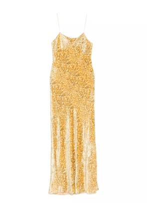 Forte Forte spaghetti-strap patterned dress - Yellow