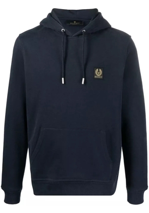 Belstaff logo-patch cotton hoodie - Blue