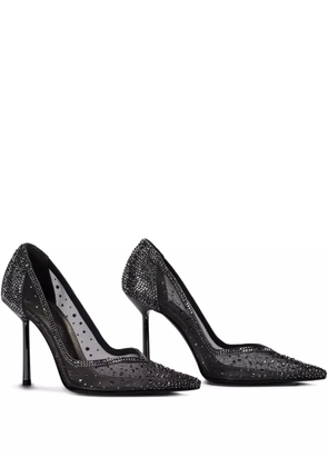 Le Silla 100mm Nicole crystal-embellished mesh pumps - Grey