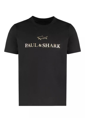 Paul & Shark logo-print cotton T-shirt - Black
