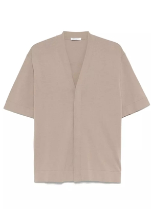 Paolo Pecora cotton short-sleeve cardigan - Neutrals