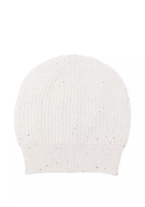 Antonelli sequin-detailing beanie - White