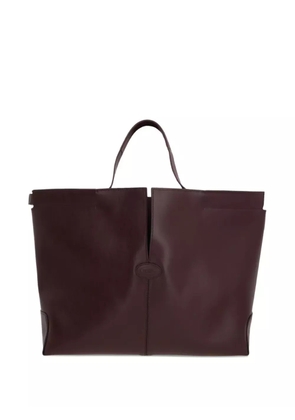 Tod's medium Di Folio double-handle calfskin tote bag - Brown