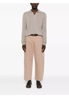 Soft Goat polo-collar sweater - Neutrals