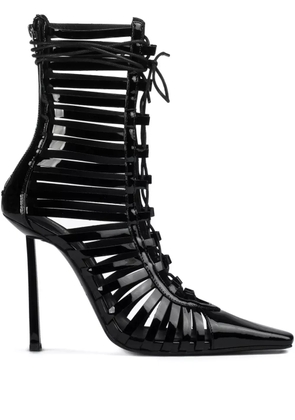 Le Silla Cage strappy leather boots - Black