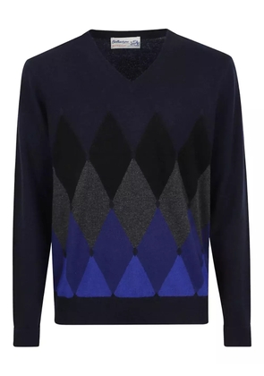 Ballantyne argyle-pattern V-neck sweater - Blue