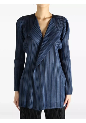 Pleats Please Issey Miyake pleated PP58JA282 coat - Blue