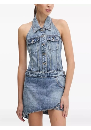 Miss Sixty buttoned halterneck mini dress - Blue