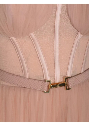 Elisabetta Franchi bustier-style tulle dress - Neutrals