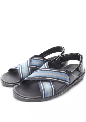 Prada Pre-Owned cross belt sandals - Black