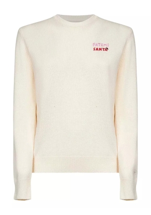 MC2 Saint Barth logo-embroidered long-sleeve sweater - Neutrals