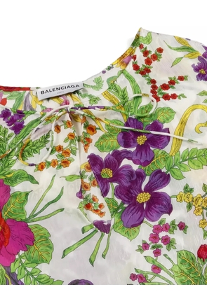 Balenciaga Pre-Owned floral pattern cut sew top - White