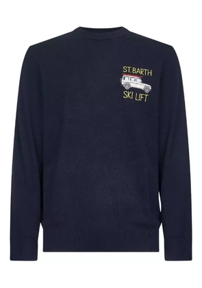 MC2 Saint Barth artwork-embroidered crew-neck sweater - Blue