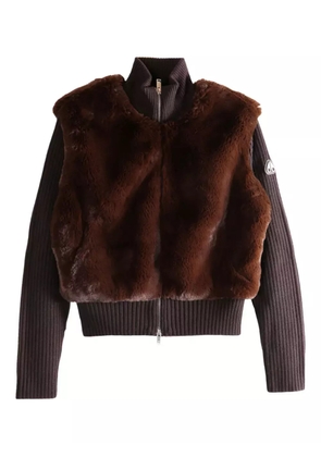 Moose Knuckles fur zip knitwear - Brown