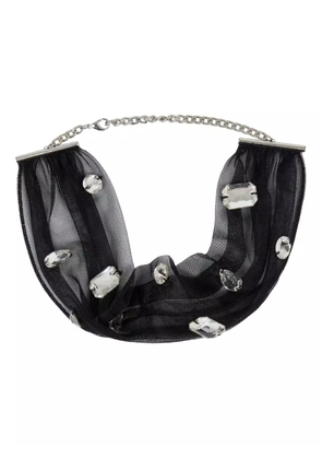 David Koma crystal-embellished tulle choker - Silver