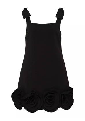 Self-Portrait floral-appliqué mini dress - Black